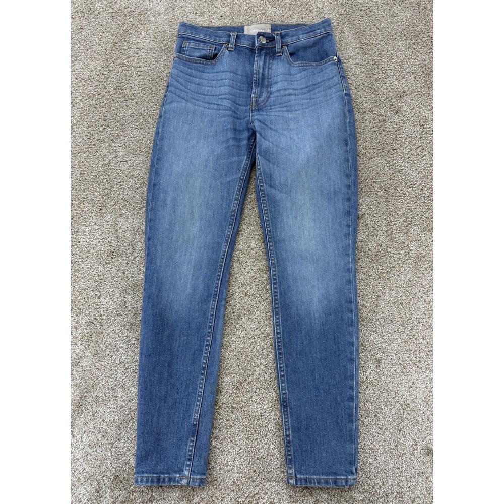Everlane High Rise Slim Straight Ankle Jeans Womens 25 Blue Medium Wash Stretch